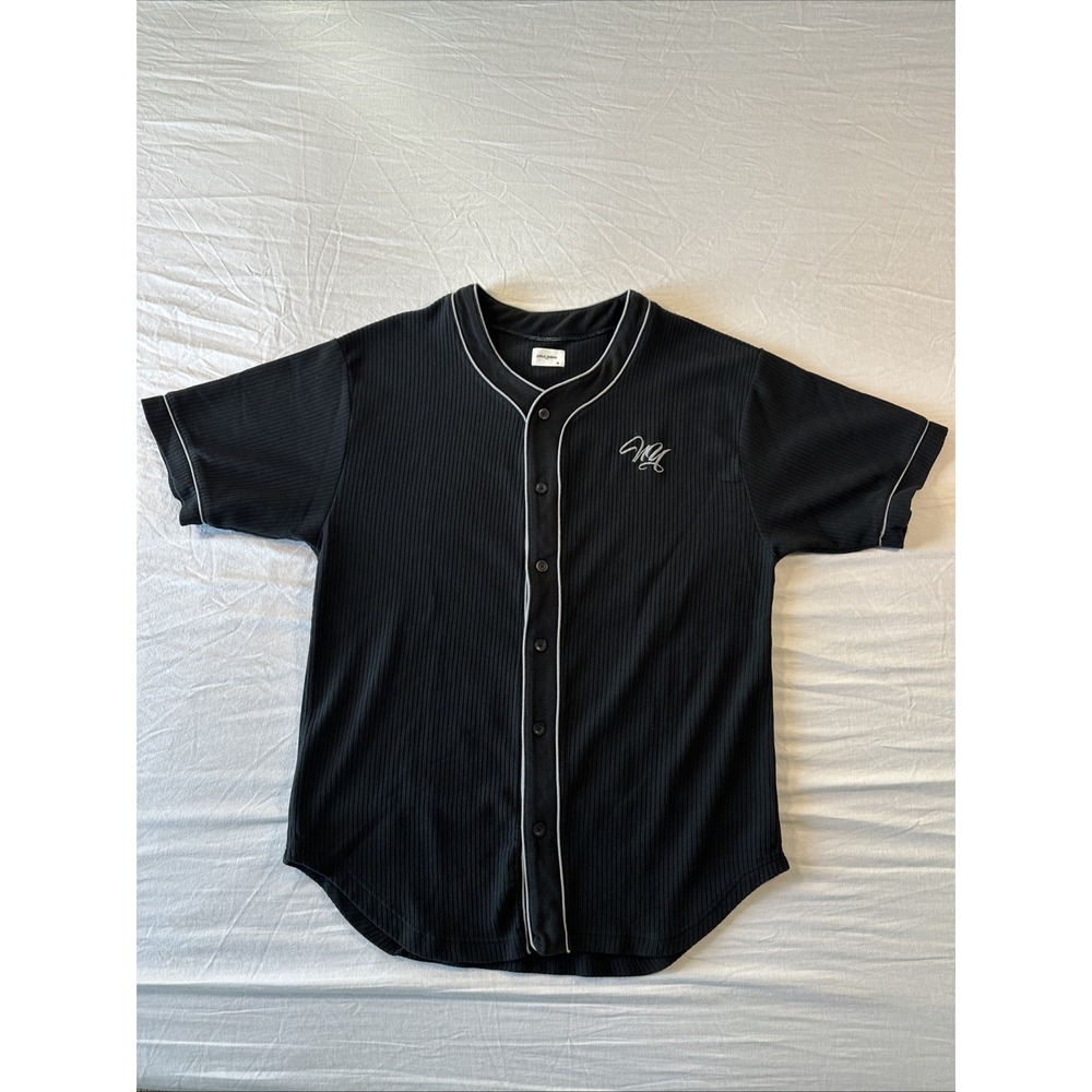 Public Supply NYC Mens‎ Button Up Baseball Jersey Black Sz 3XL Baggy Heavyweight